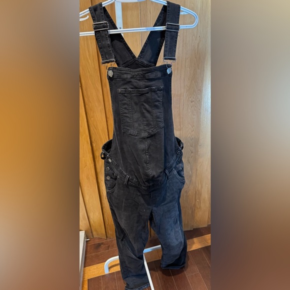 H&M Maternity Mama Black Denim Overalls - Size M - Picture 4 of 6